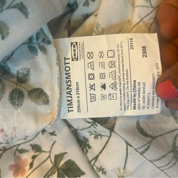 IKEA TIMJANSMOLT  Cotton King Duvet Pillow Sham Set 2 Farmhouse Country - Picture 5 of 6